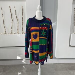 Extra Touch Multicolor Patchwork Sweater